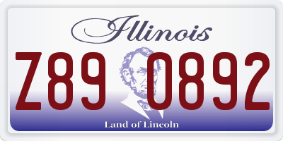 IL license plate Z890892