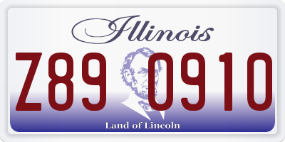 IL license plate Z890910
