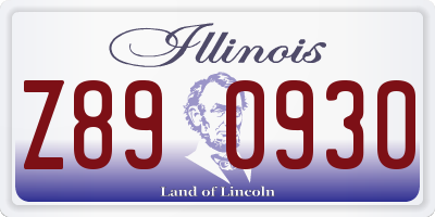 IL license plate Z890930