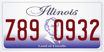 IL license plate Z890932