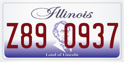 IL license plate Z890937