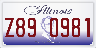 IL license plate Z890981