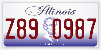 IL license plate Z890987