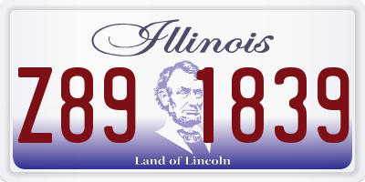 IL license plate Z891839