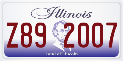 IL license plate Z892007