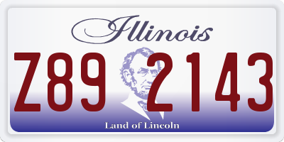 IL license plate Z892143