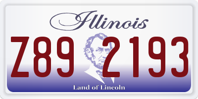 IL license plate Z892193