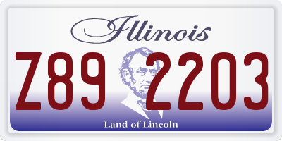 IL license plate Z892203