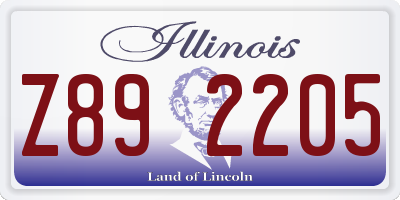 IL license plate Z892205
