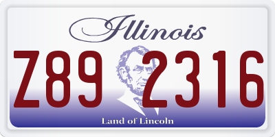 IL license plate Z892316