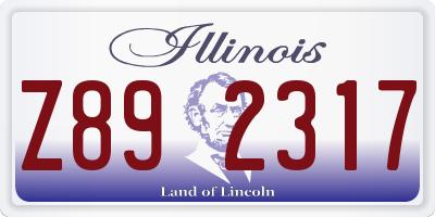 IL license plate Z892317
