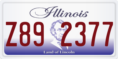 IL license plate Z892377