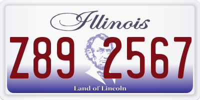 IL license plate Z892567