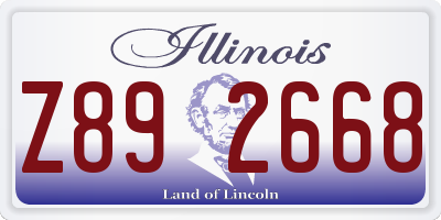 IL license plate Z892668