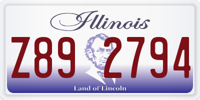 IL license plate Z892794