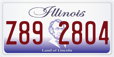 IL license plate Z892804