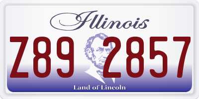 IL license plate Z892857