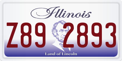 IL license plate Z892893