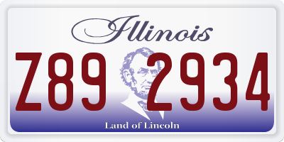 IL license plate Z892934
