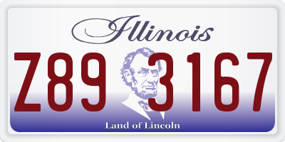 IL license plate Z893167