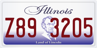 IL license plate Z893205