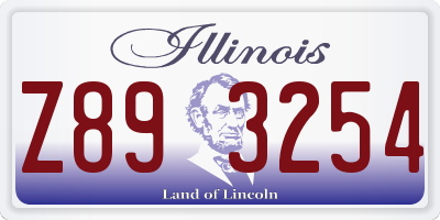 IL license plate Z893254
