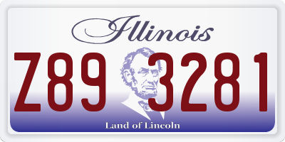 IL license plate Z893281