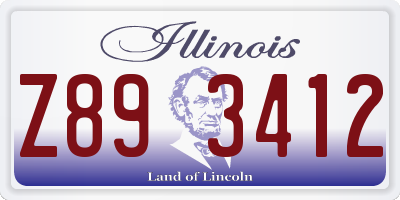 IL license plate Z893412