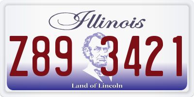 IL license plate Z893421