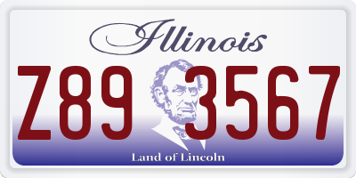 IL license plate Z893567