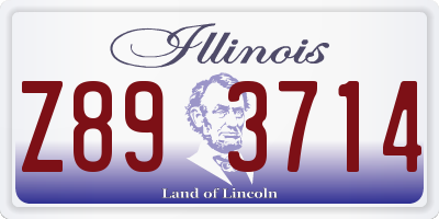 IL license plate Z893714