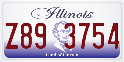 IL license plate Z893754