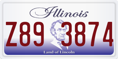 IL license plate Z893874