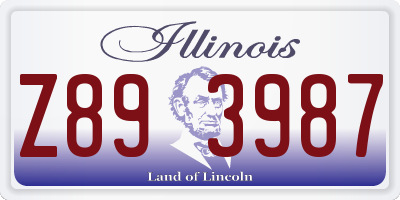 IL license plate Z893987