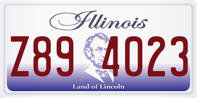 IL license plate Z894023