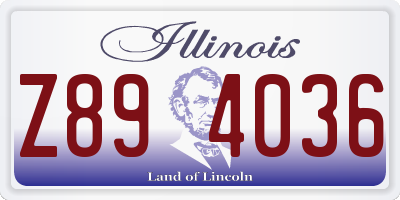 IL license plate Z894036