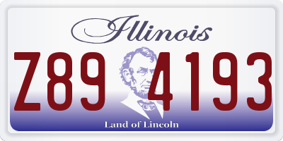 IL license plate Z894193
