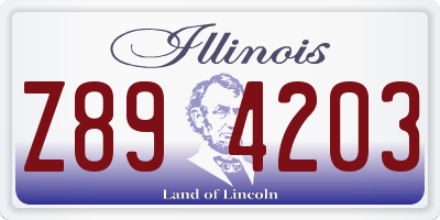 IL license plate Z894203