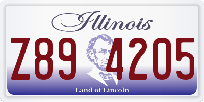 IL license plate Z894205