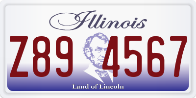 IL license plate Z894567