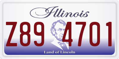IL license plate Z894701
