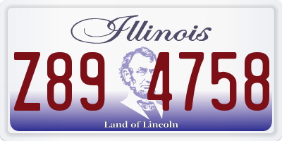 IL license plate Z894758