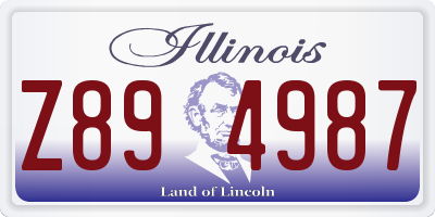IL license plate Z894987