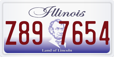 IL license plate Z897654