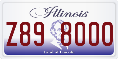 IL license plate Z898000