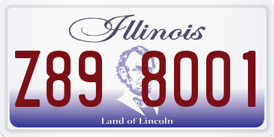 IL license plate Z898001