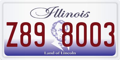 IL license plate Z898003