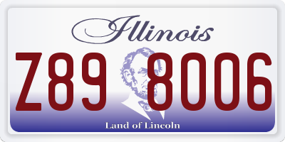 IL license plate Z898006