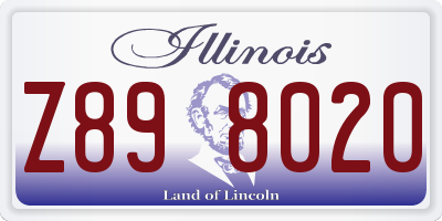 IL license plate Z898020
