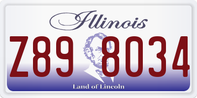 IL license plate Z898034
